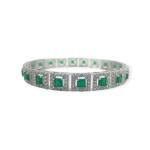 925 Sterling Silver Kara in Green Stones with Beautiful Design